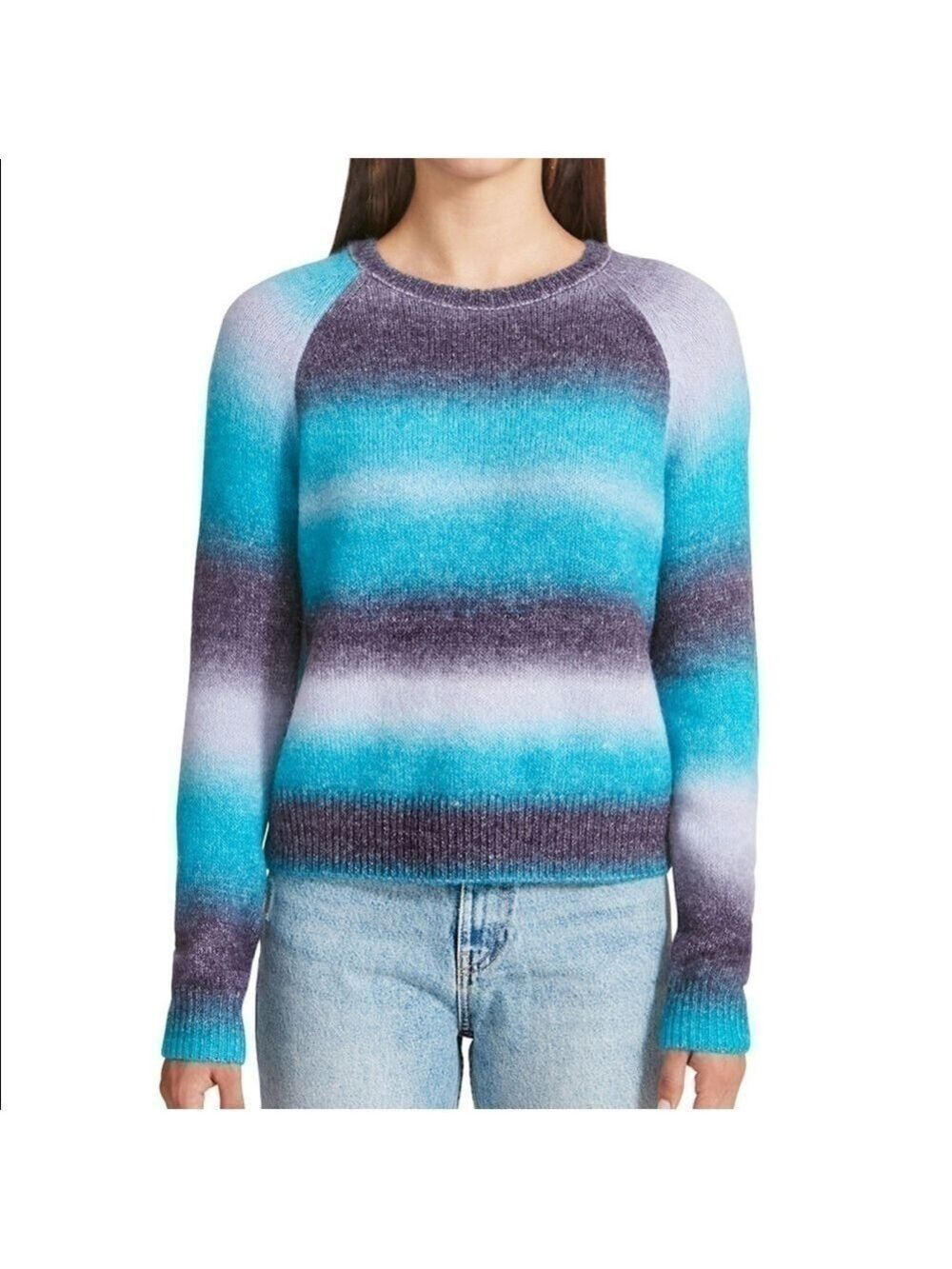 BB Dakota by Steve Madden ombré mixed blues fuzzy sweater size XL